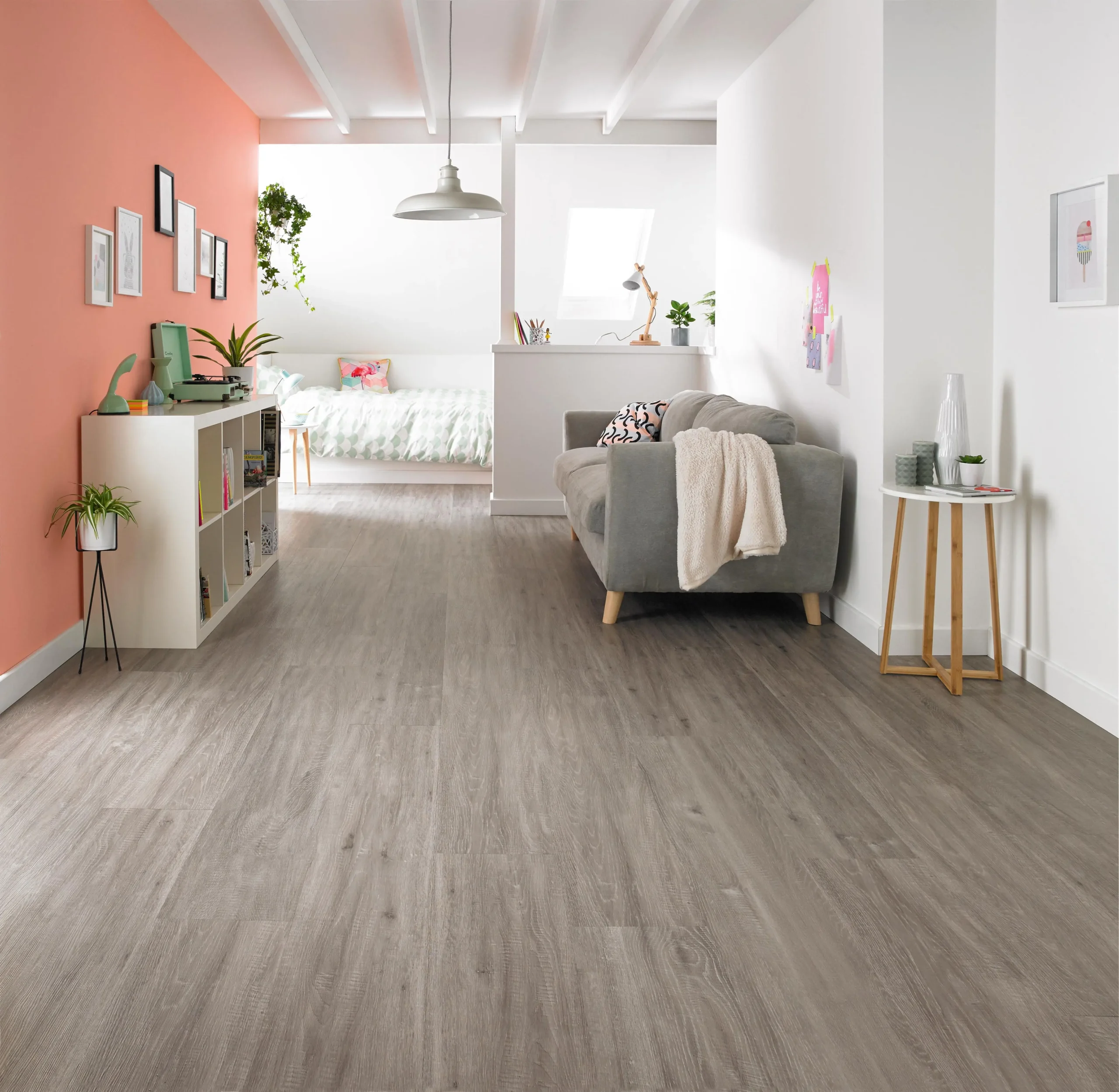 Vinyl French Grey Oak flooring provided by Sherwood Flooring