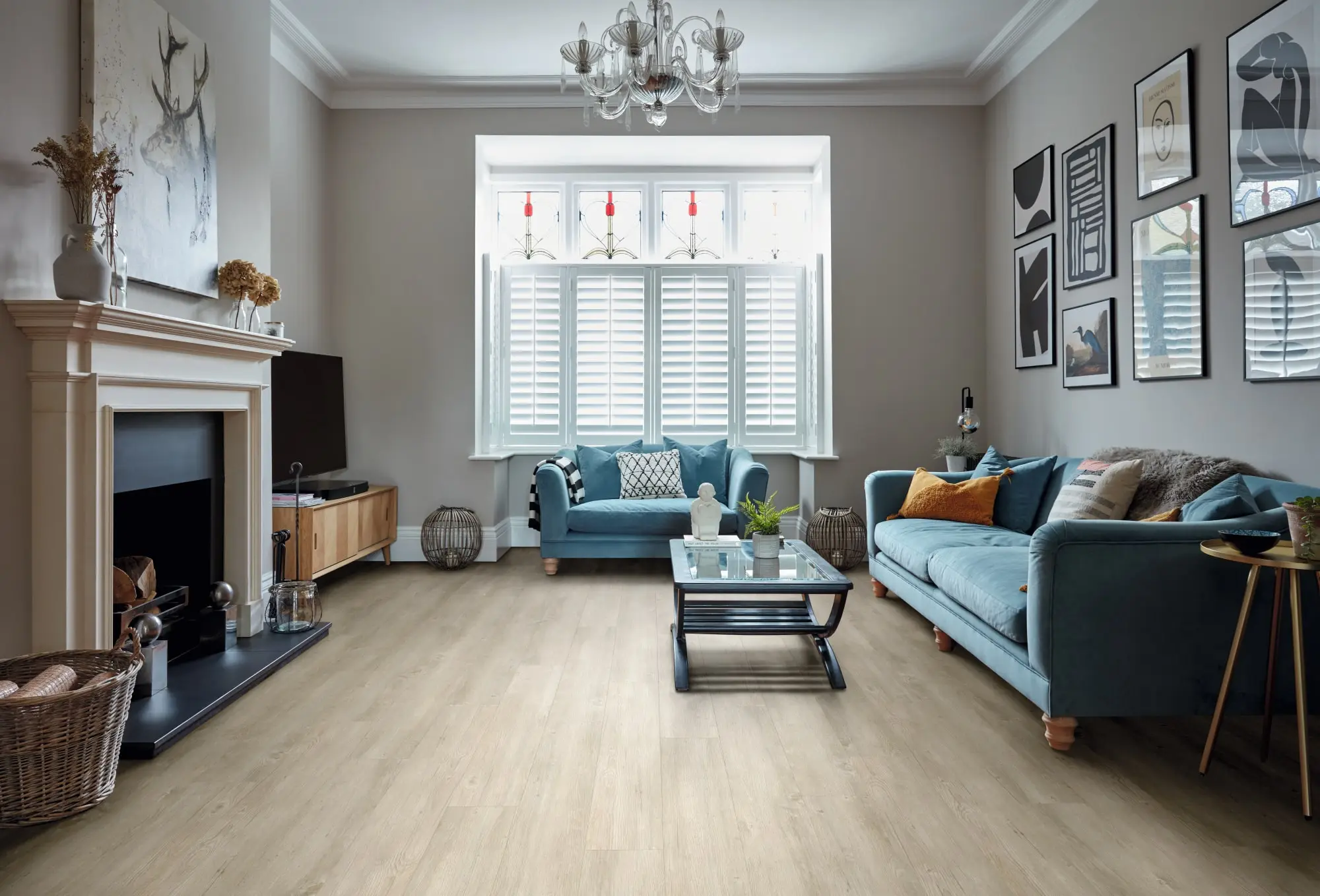 Vinyl Light Country Oak Flooring in the Living Room Sherwood Flooring Company